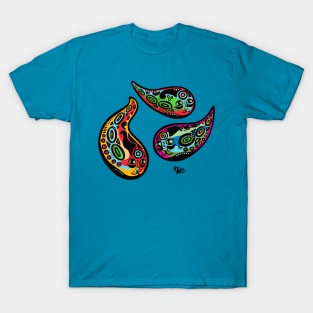 Multi-color Cat Drop Trio T-Shirt